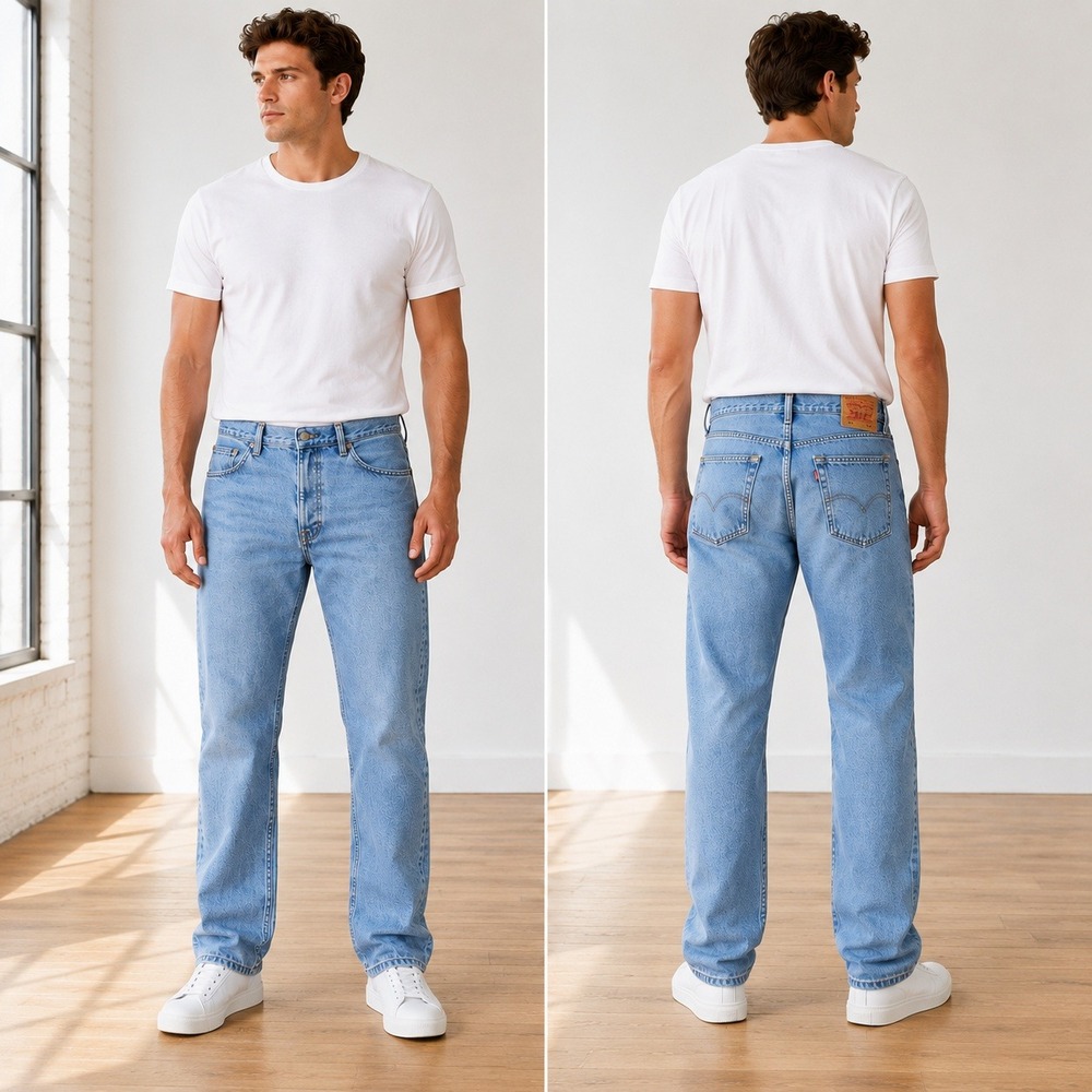 Levi's 501 Original Button Fly Straight Leg Jeans Light Wash Y2K Men's 38x32